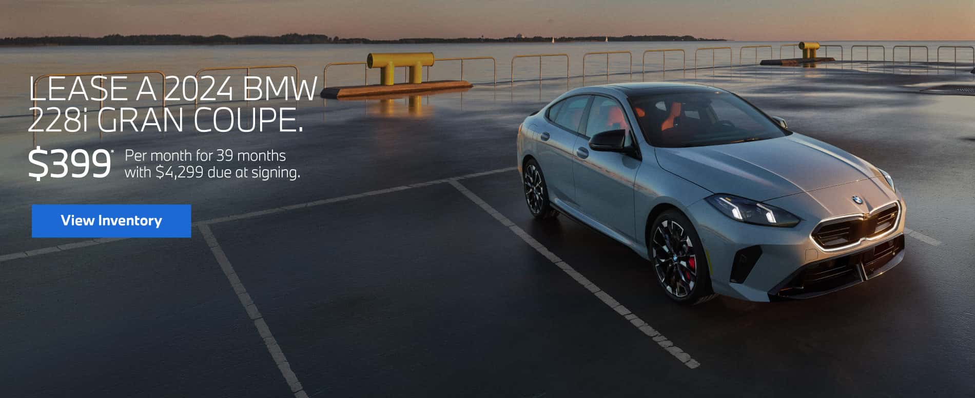 Lease a 2024 228i Gran Coupe. $399* Per month for 39 months with $4,299 due at signing.