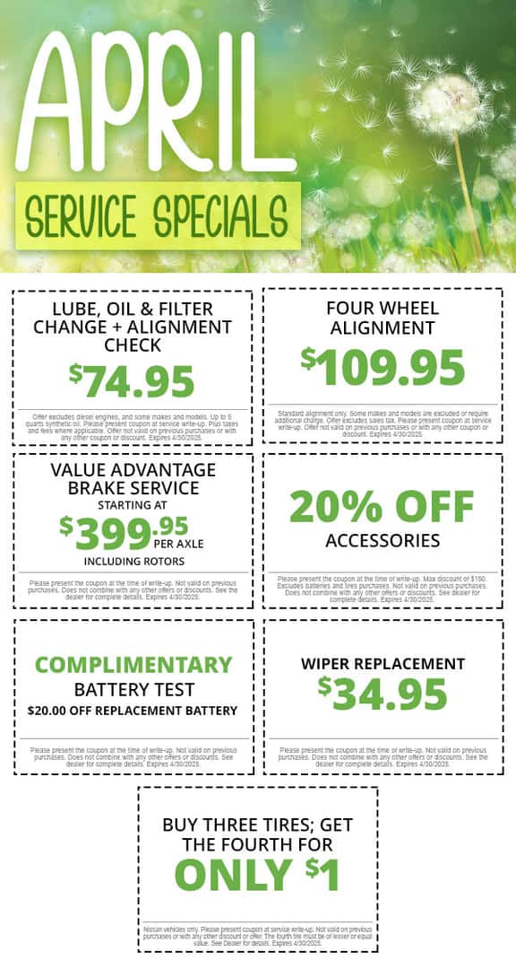 April Service Specials