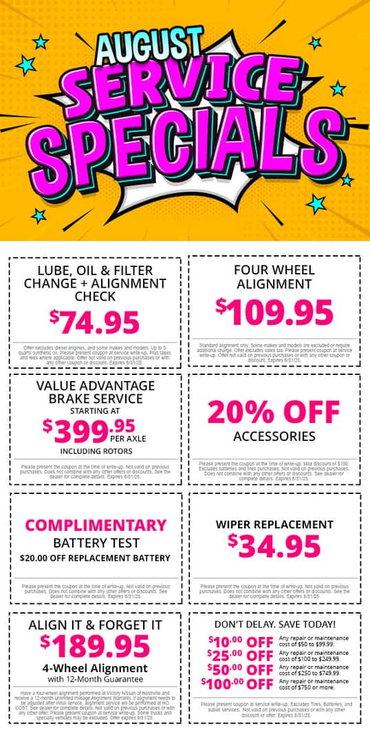 August Service Specials