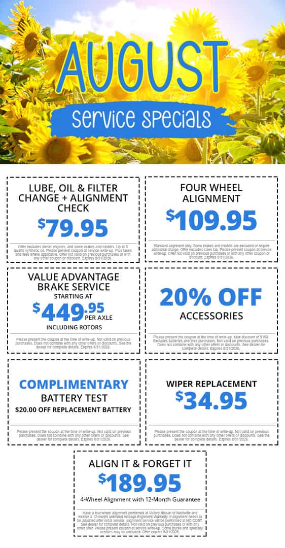 August Service Specials